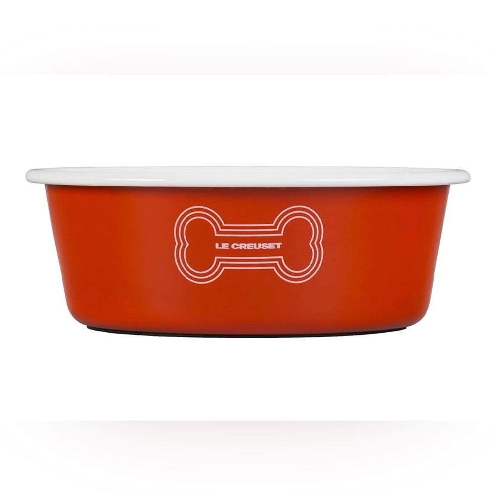 Le Creuset Enamel on Steel Large Dog Bowl, 6 Cups, Orange
